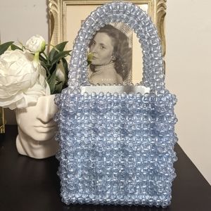 SHRIMPS Blue Beaded Antona Bag